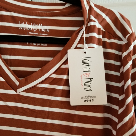 NWT Latched Mama Long Sleeve V-Neck Tee Sz XL - Picture 5 of 8